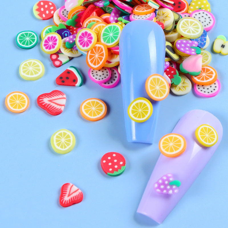 Wholesale Watermelon Strawberry Lemon Soft Ceramic Slices Plastic Nail Decoration